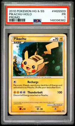 2010 POKEMON HEARTGOLD & SOULSILVER PROMO #HGSS03 PIKACHU-HOLO PSA 1 - Image 1