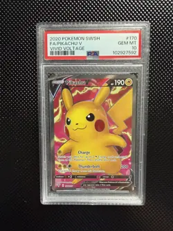 Pokemon Pikachu V Full Art- PSA 10 - GEM MT - Vivid Voltage (170/185) - Image 1