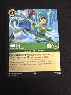 Mulan Resourceful Recruit 69/204 Non-Foil Super Rare Winterspell Disney Lorcana - Image 1