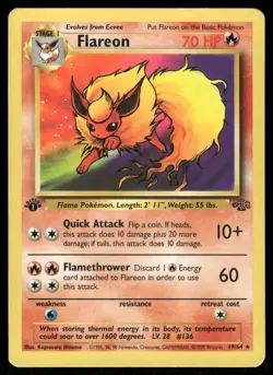 Pokemon Cards Flareon 19/64 1st Edition Jungle Rare LP WEEKLY AUCTIONS - Image 1