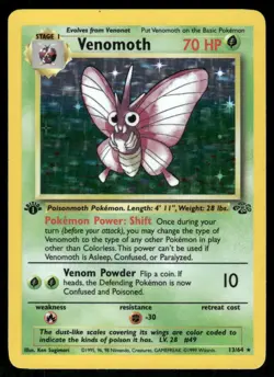Pokemon Cards Venomoth 13/64 1st Edition Holo Jungle Rare NM WEEKLY AUCTIONS - Image 1
