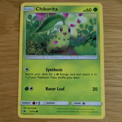 CHIKORITA 5/214 POKEMON CARD (LOST THUNDER SET) - Image 2