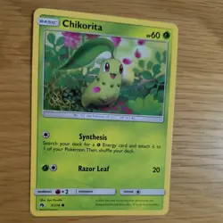 CHIKORITA 5/214 POKEMON CARD (LOST THUNDER SET) - Image 3