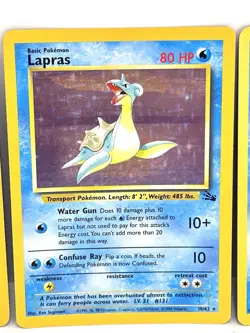 1999 Pokemon Lapras Fossil 10/62 Holo Lot of 3 Holo Rares HP - Image 3