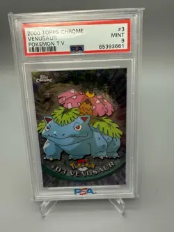2000 Venusaur #3 Topps Chrome Pokemon TV PSA 9 MINT - Image 1