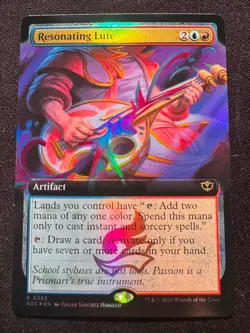 Resonating Lute - Extended Art FOIL - MTG Secrets of Strixhaven #355 - NM/M - Image 1