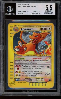 2003 Pokemon Crystal Charizard Skyridge Holo #146 BGS 5.5 EX - Image 1