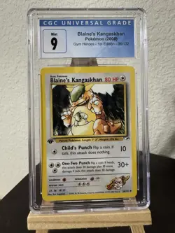Pokemon TCG 1st EDITION Blaine's Kangaskhan 36/132 CGC 9 - Image 1