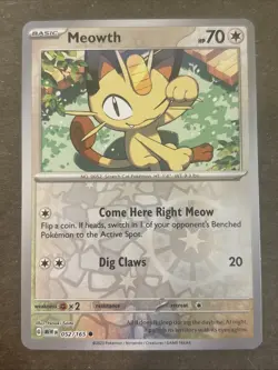 Meowth 052/165 Sv: Scarlet & Violet 151 Reverse Holo Pokemon TCG NM - Image 1