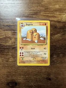 Dugtrio 19/102 Rare Base Set Pokemon Unlimited Lightly Played - Image 1
