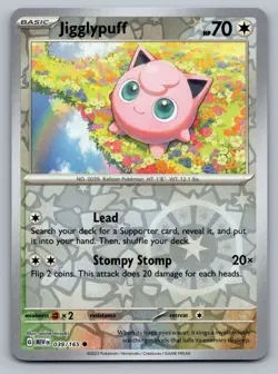 Pokemon TCG SV: Scarlet & Violet 151 Jigglypuff 039/165 Reverse Holo - Image 1