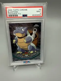 2000 TOPPS CHROME POKEMON T.V. #9 BLASTOISE PSA 9 - Image 1