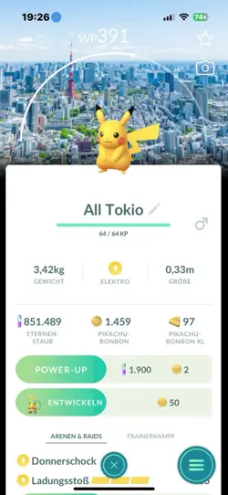 Pokemon Pikachu Stamp Tokio Japan Backgrounnd - Image 1