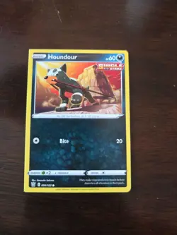 Pokemon TCG Miscut Square Cut + 2x Alignment Dots Houndour 095/163 Battle Styles - Image 1