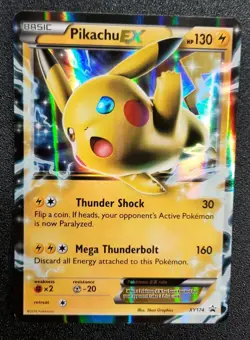 Pokemon TCG Pikachu EX Holo XY Black Star Promo English Lightly Played XY174 - Image 1