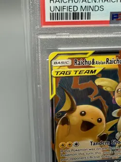 2019 POKEMON SUN & MOON UNIFIED MINDS #54 RAICHU & ALOLAN RAICHU GX PSA 10 - Image 2