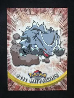 Rhyhorn #111 2000 Topps Series 2 Pokemon Blue Logo TV Animation Edition - Image 1