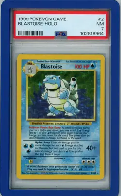1999 POKEMON BASE SET UNLIMITED #2 BLASTOISE-HOLO PSA 7 - Image 1