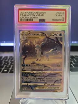 2023 Pokemon Crown Zenith Full Art #GG40 GLACEON VStar: PSA 10 Gem Mint - Image 1