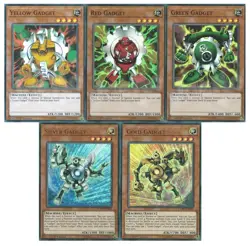 Yugioh Gadget Set Green Red Yellow Gold Silver - 1st Edition NM - Free Holo Card - Image 1