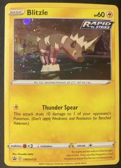 Blitzle SWSH173 Cosmos Holo Promo MP Fart Swirl Pokemon Card - Image 1