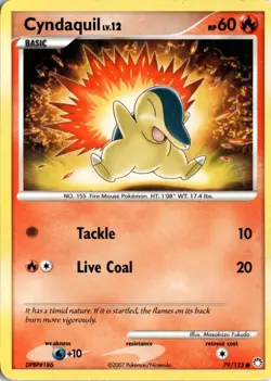 Cyndaquil 79/123 Mysterious Treasures Pokemon Card TCG - Image 1