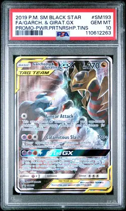 2019 POKEMON SM BLACK STAR PROMO #SM193 FULL ART/GARCHOMP & GIRATINA GX PSA 10 - Image 1
