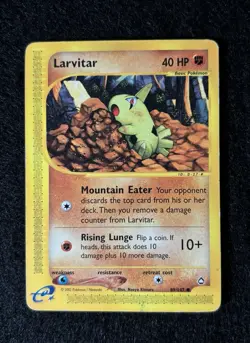 Larvitar 89/147 - Aquapolis - e-Reader Series - Pokemon TCG - 2002 - LP -Vintage - Image 1