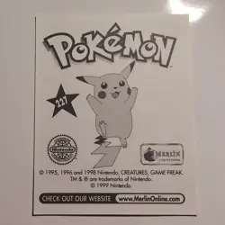 Pokemon - Kabuto - Topps Merlin Sticker - Series 1 - #227/240 - 1999 - Image 2