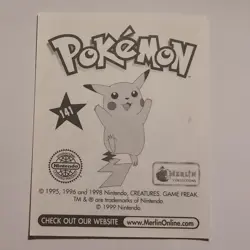 Pokemon - Kabutops - Topps Merlin Sticker - Series 1 - #141/240 - 1999 - Image 2