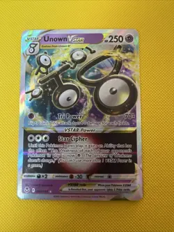 Pokemon TCG Unown VSTAR 066/195 SWSH Silver Tempest Ultra Rare NM Condition - Image 1