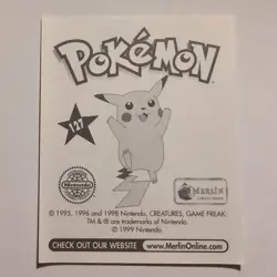 Pokemon - Pinsir - Topps Merlin Sticker - Series 1 - #127/240 - 1999 - Image 2