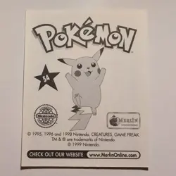 Pokemon - Psyduck - Topps Merlin Sticker - Series 1 - #54/240 - 1999 - Image 2