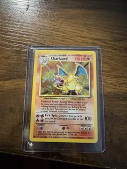 Pokemon Charizard Base Set Holo Rare 4/102 120 HP English Card - Image 1