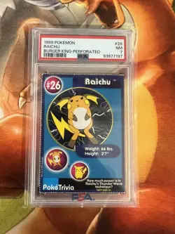 Raichu #26 Burger King Perforated PSA Graded 7 Pokemon TCG - Image 1