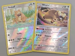 Bidoof 171 & Bibarel 172 Reverse Holo Unified Minds Lot Pokemon TCG - NM- - Image 1