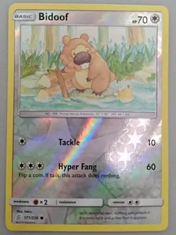 Bidoof 171 & Bibarel 172 Reverse Holo Unified Minds Lot Pokemon TCG - NM- - Image 2