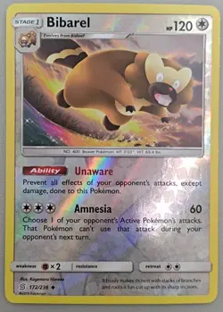 Bidoof 171 & Bibarel 172 Reverse Holo Unified Minds Lot Pokemon TCG - NM- - Image 5
