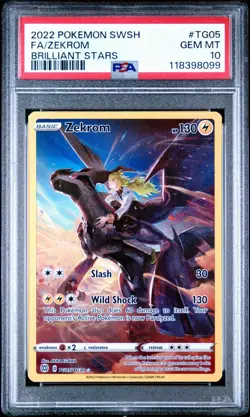 2022 Pokemon Sword & Shield Brilliant Stars Fa/Zekrom Brilliant Stars PSA 10 - Image 1