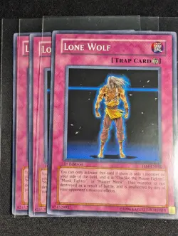 Yugioh - 3x Lone Wolf TLM-EN060 1st Edition Common NM - Image 1
