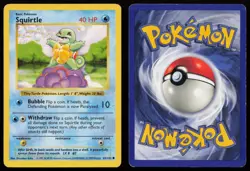 Squirtle 63/102 Unlimited Common Base Set Shadowless Pokemon English HP - Image 3