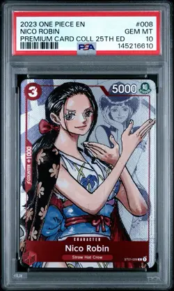 PSA 10 Nico Robin One Piece Premium Card Collection 25th Anniversary 008 English - Image 1