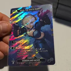 Neuroscape Nova, The White Rabbit GEN Set Full Art Holo AR Character Card - Image 1