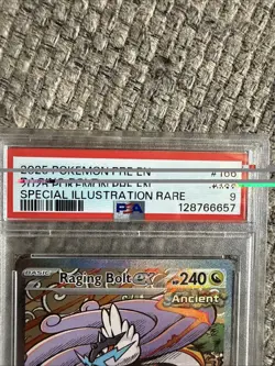 Pokemon TCG Raging Bolt EX Prismatic Evolutions Holo Card 166/131 Sir PSA 9 - Image 3