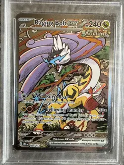 Pokemon TCG Raging Bolt EX Prismatic Evolutions Holo Card 166/131 Sir PSA 9 - Image 4