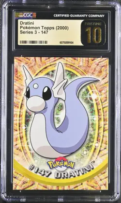 CGC 10 PRISTINE Dratini 2000 Series 3 Topps 147 Pokemon Card - Image 1