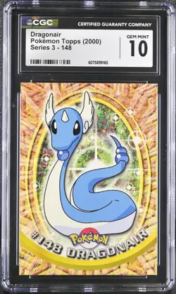 CGC 10 GEM MINT Dragonair 2000 Series 3 Topps 148 Pokemon Card - Image 1