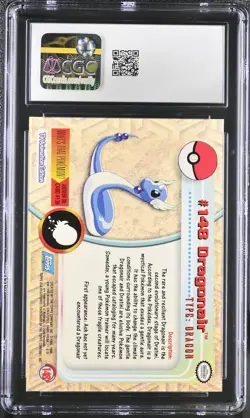 CGC 10 GEM MINT Dragonair 2000 Series 3 Topps 148 Pokemon Card - Image 2