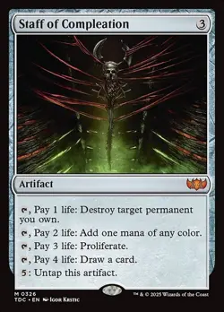 Staff of Compleation MTG Tarkir: Dragonstorm Commander Mythic NM x1 - Magic Card - Image 1