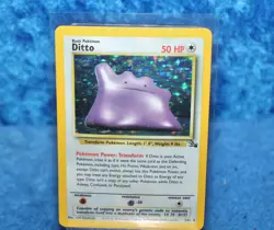 Vintage Ditto Fossil #3/62 Basic HP 50 Unlimited Holo Rare Pokemon Card TCG - Image 1